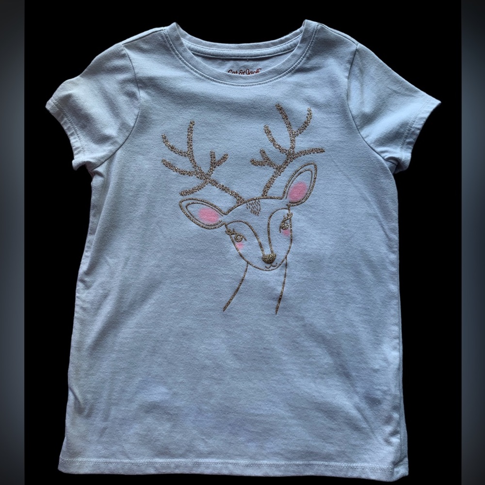 Cat & Jack kids reindeer shirts. Size 6/6X.